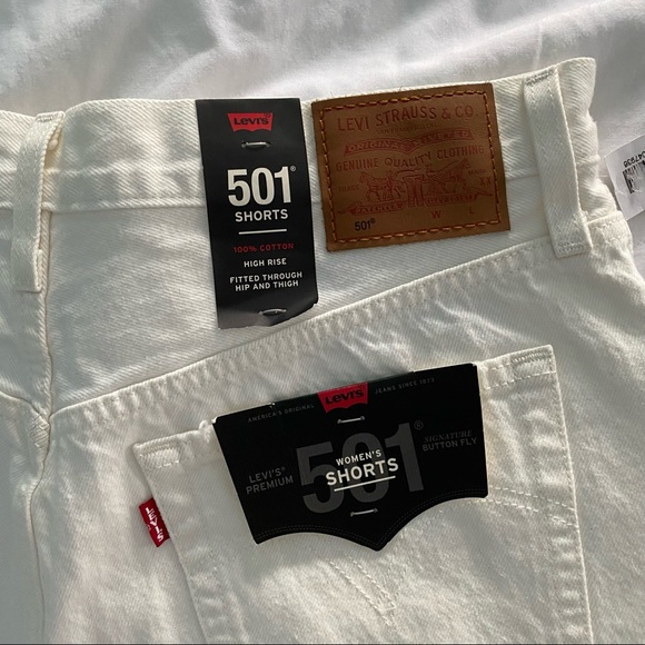 BNTW Levi’s 501 Shorts High Rise White - Picture 2 of 4